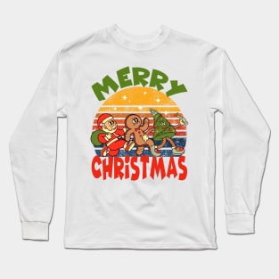 Merry Christmas - 2. Santa Claus, Gingerbread man, Christmas tree Long Sleeve T-Shirt